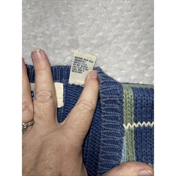 Vtg Pasta Colorful Sweater Vest Sz Large Green Blue Grandma Core Cottage - Picture 12 of 13